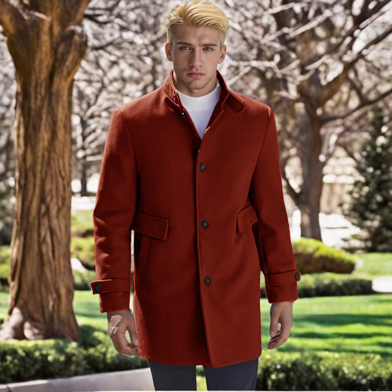 Herren eleganter, taillierter Wollmantel Echoarchiv