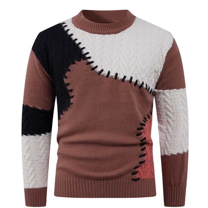 Herren Stilvoller Strickpullover mit einzigartigen geometrischen Mustern Echoarchiv