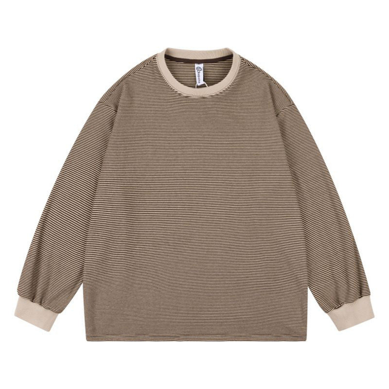 Unisex Weites gestreiftes Longsleeve im Oversize-Schnitt mit Rippbündchen Echo Archiv