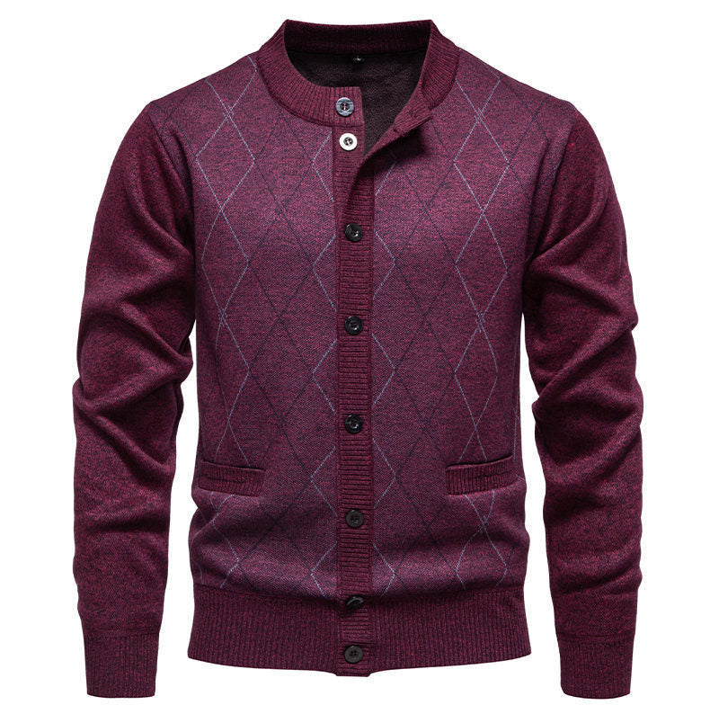 Herren stylische Strickjacke mit diamantförmigem Muster Echoarchiv