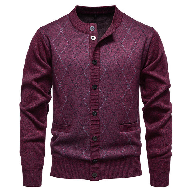 Herren stylische Strickjacke mit diamantförmigem Muster Echoarchiv