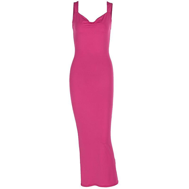Damen Elegantes Maxikleid mit tiefem Ausschnitt und hochwertigem Stoff Echo Archiv