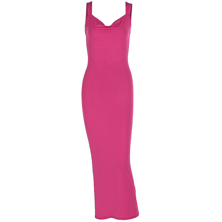 Damen Elegantes Maxikleid mit tiefem Ausschnitt und hochwertigem Stoff Echo Archiv