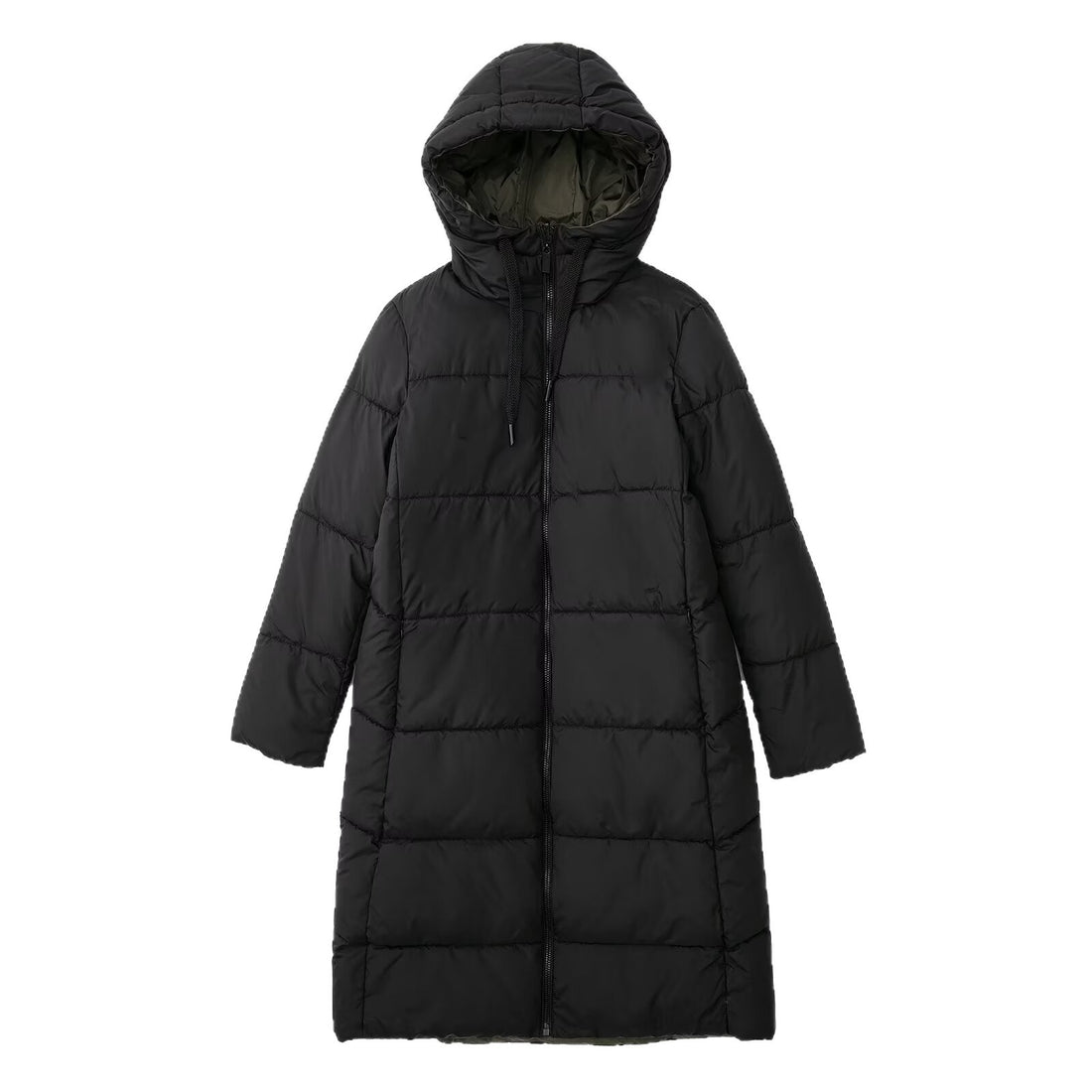 Damen langer gesteppter Winterparka mit Kapuze Echoarchiv