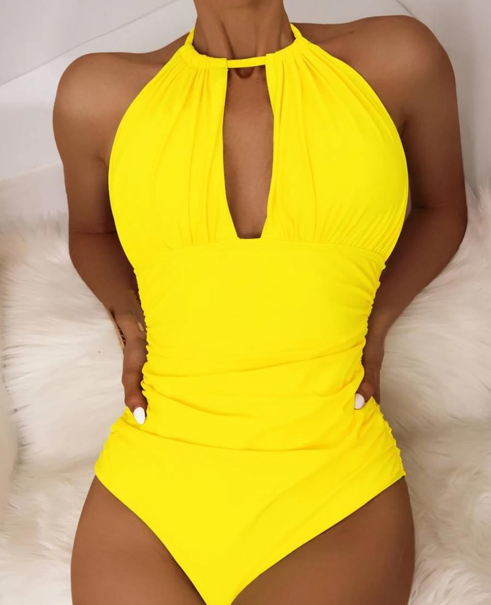 Damen Badeanzug mit schickem Halterneck-Design Echo Archiv