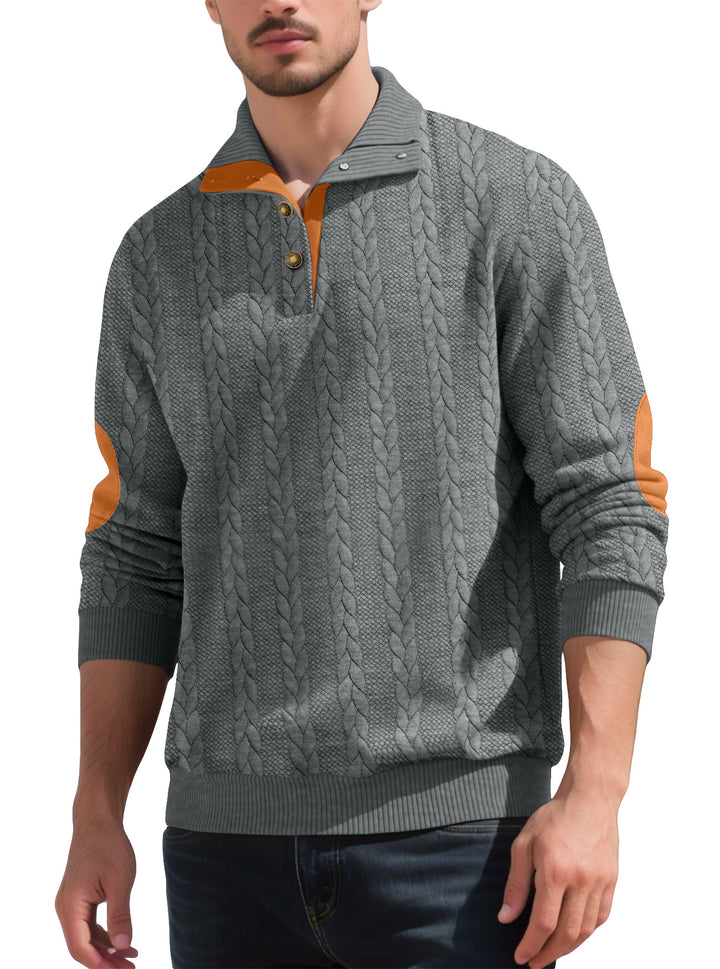 Herren hochwertiger Strickpullover mit modernen Kontrastdetails Echoarchiv