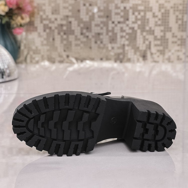 Damen Mary-Jane-Schuhe mit profiliertem Plateau, klobigem Blockabsatz und verstellbaren Riemen – Lioré