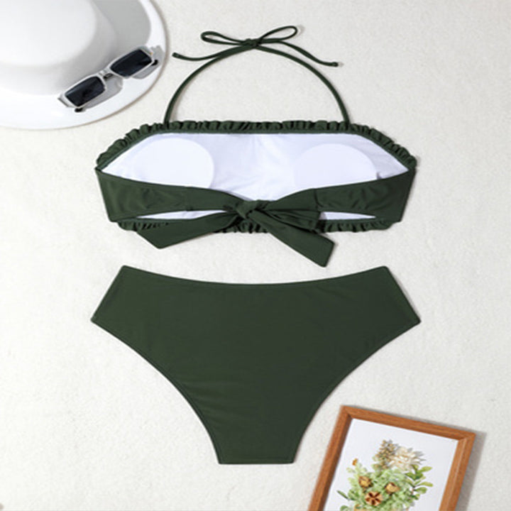 Damen Bandeau-Bikini-Set mit Rüschendetails und verstellbaren Bändern Echo Archiv