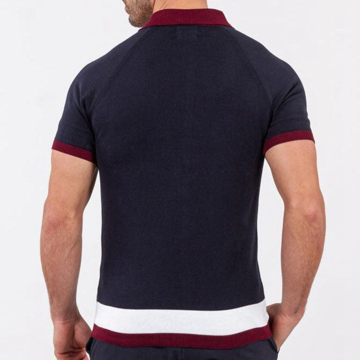 Herren modisches Polohemd mit kontrastierenden Streifen Echoarchiv