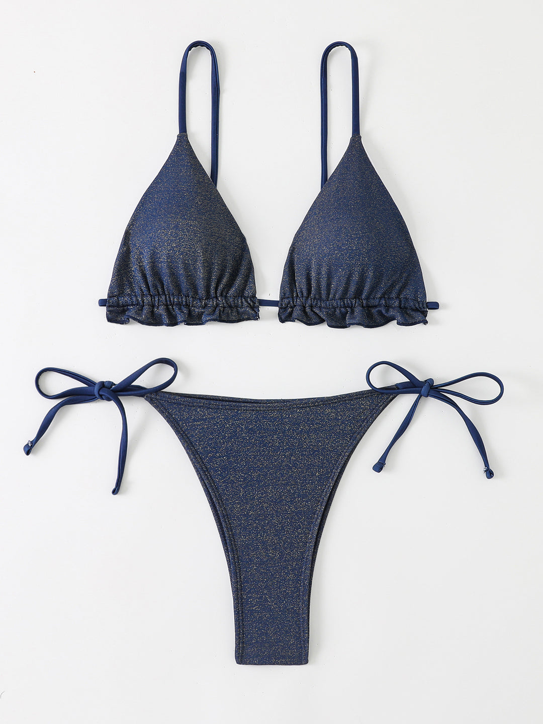 Damen Bikini-Set mit glitzernden Rüschendetails und verstellbaren Trägern Echo Archiv