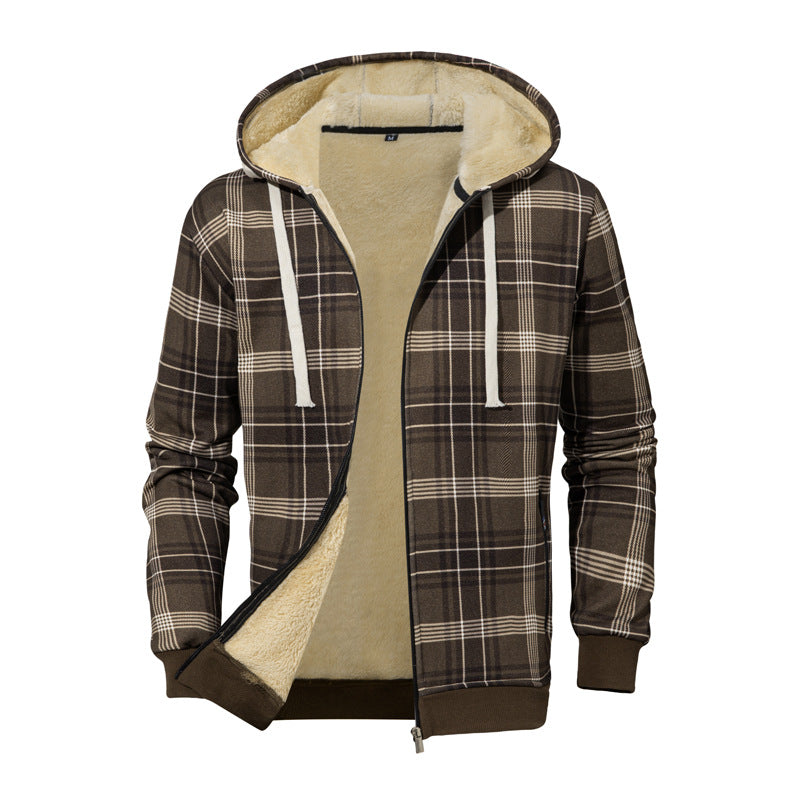 Herren Gemütliche Fleecejacke im karierte Design Echo Archiv