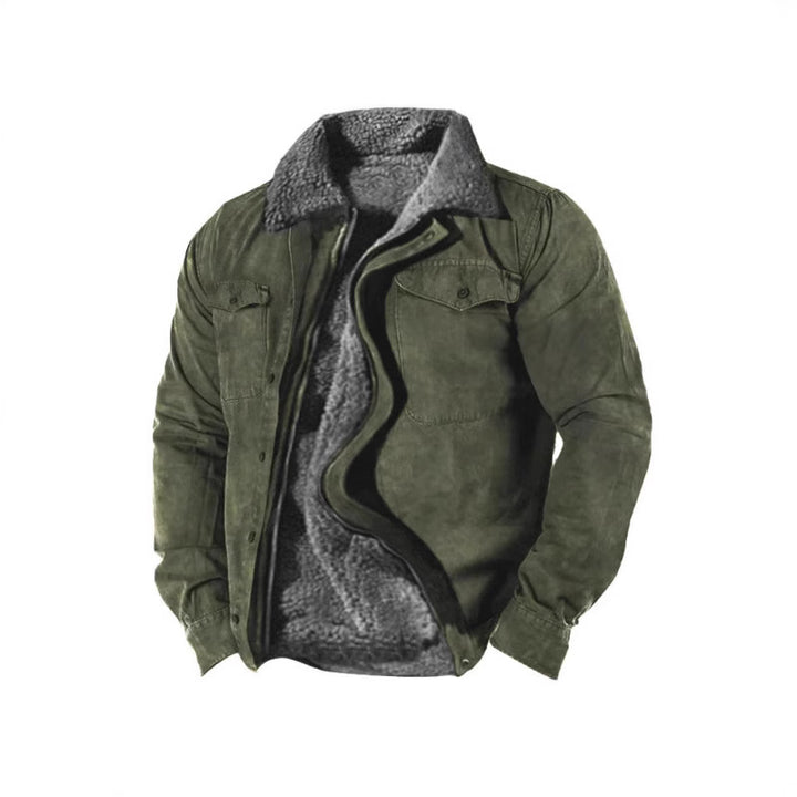 Herren Winterjacke mit warmem Kunstfellfutter und praktischem Knopfverschluss Echoarchiv