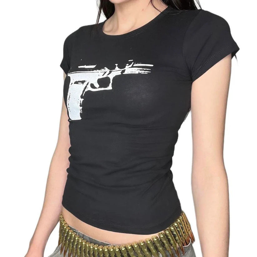 Damen Print-T-Shirt mit grafischem Design Echo Archiv