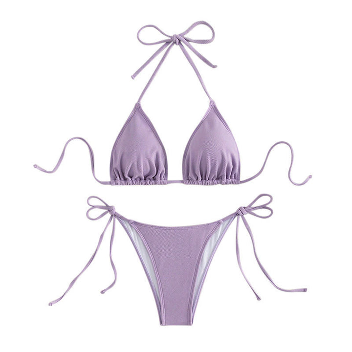 Damen Triangel-Bikini mit verstellbaren Bindebändern und hohem Beinausschnitt Echo Archiv