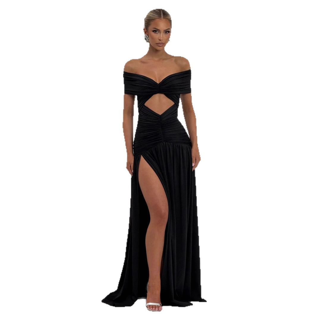 Damen Off-Shoulder Maxikleid mit Cut-Out und Faltenwurf Echo Archiv