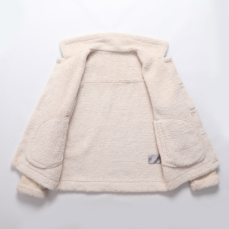 Herren Jacke im Aviator‑Stil mit Teddyfutter, Kunstvelours & Reißverschlusstasche Echoarchiv