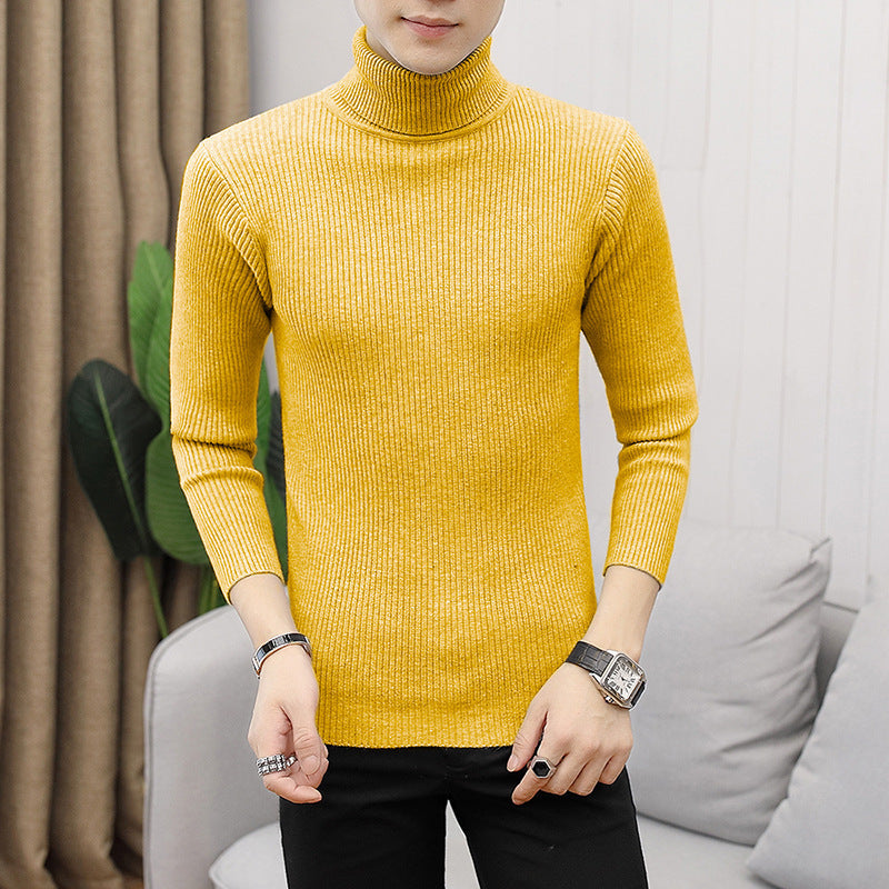Herren hochwertiger Rollkragenpullover aus feinem Rippstrick Echoarchiv