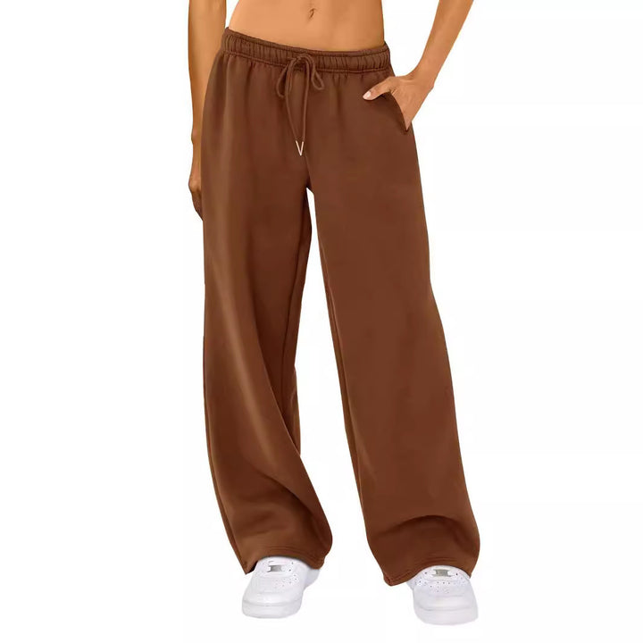 Damen weite Loungehose mit hohem Komfortbund, elastischem Tunnelzug und seitlichen Eingrifftaschen – Avélisse