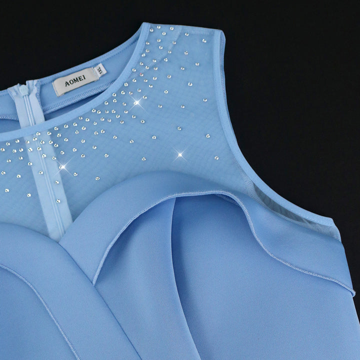 Damen Chiffon Abendkleid mit schimmerndem Oberteil und eleganter Schleifen-Applikation Echo Archiv