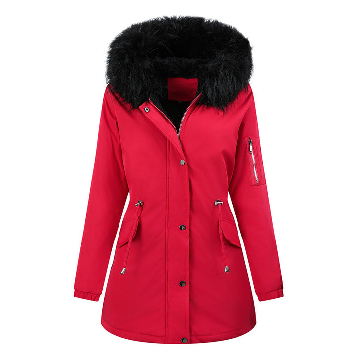 Damen Thermo-Parka mit Sherpa-Innenfutter, Kunstfellkapuze und tailliertem Kordelzug Echoarchiv