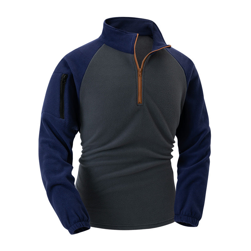 Herren Fleece-Pullover mit halbreißverschlus und funktionalen Taschen Echoarchiv