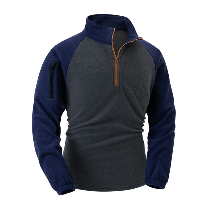 Herren Fleece-Pullover mit halbreißverschlus und funktionalen Taschen Echoarchiv