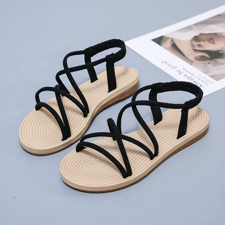 Damen Geflochtene Riemchen-Sandalen mit elastischem Fersenband und gepolstertem Fußbett – Sorelia