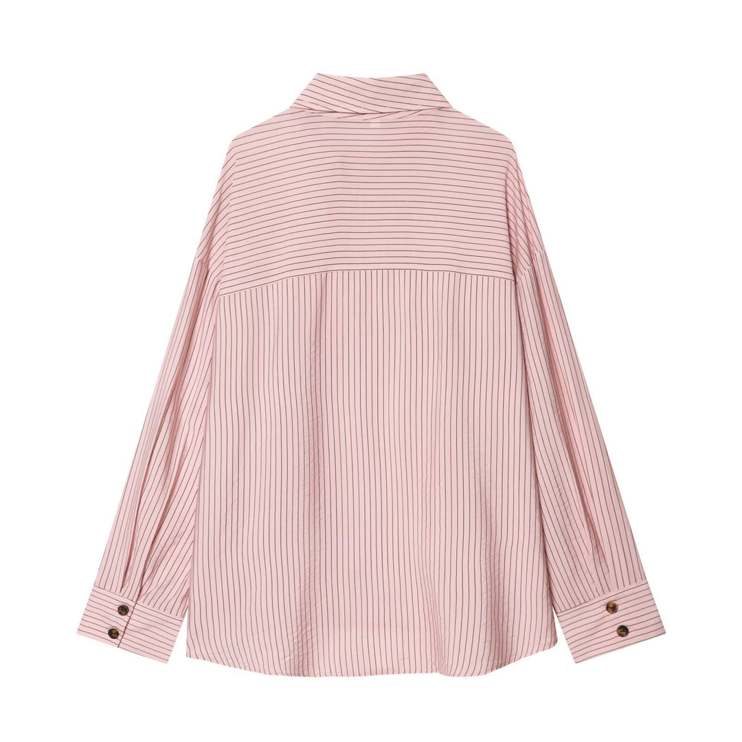 Damen Oversize-Hemdbluse mit durchgehender Knopfleiste und abgerundetem Saum Echo Archiv