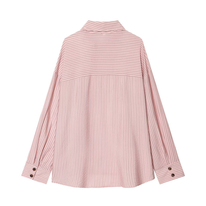 Damen Oversize-Hemdbluse mit durchgehender Knopfleiste und abgerundetem Saum Echo Archiv