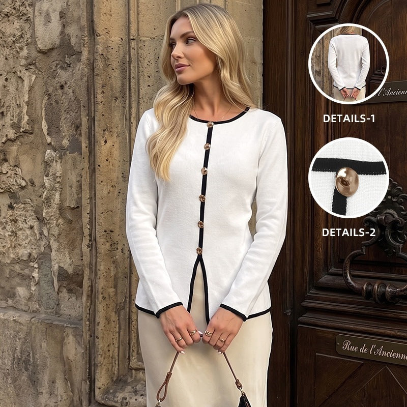 Damen Langarmshirt mit dekorativen Knöpfen Echo Archiv