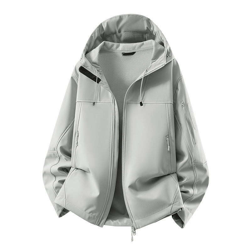 Herren Softshell-Jacke mit Fleecefutter, wasserabweisend und kapuzenverstärkung Echoarchiv
