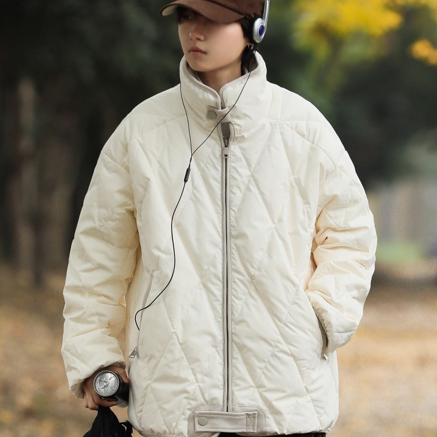 Damen gesteppte Winterjacke mit hohem Kragen und praktischen Taschen Echoarchiv