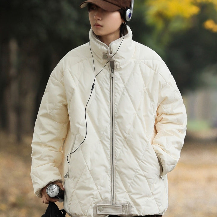 Damen gesteppte Winterjacke mit hohem Kragen und praktischen Taschen Echoarchiv