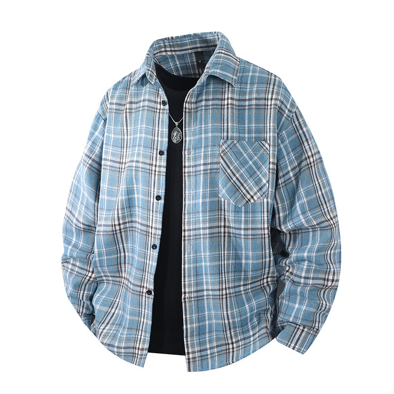 Herren Oversize kariertes Flanellhemd mit Brusttasche und entspannter Overshirt-Passform Echo Archiv