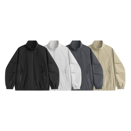 Herren Technische Oversize-Softshell-Trainingsjacke mit Stehkragen, ergonomischen Teilungsnähten & wasserabweisender Beschichtung Echoarchiv