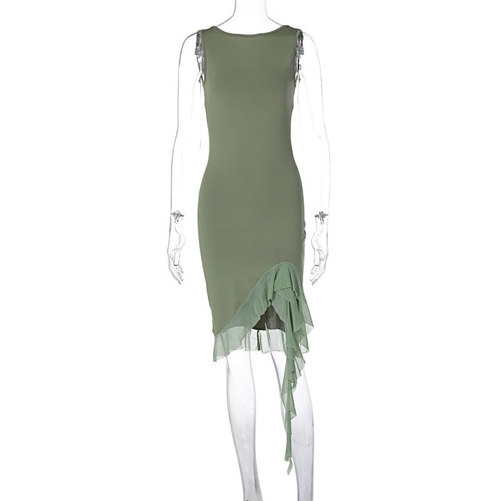 Damen Elegantes Kleid mit Rüschendetails und figurbetontem Schnitt Echo Archiv