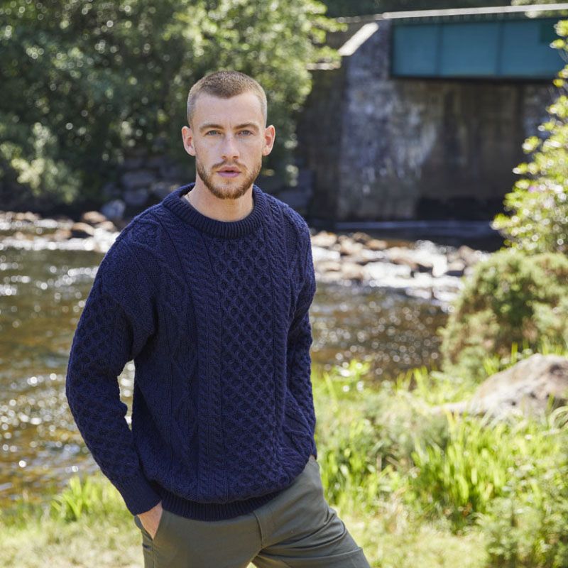 Herren Modischer Strickpullover mit Zopfmuster – Norvane