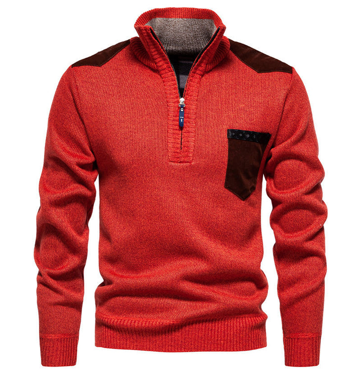 Herren Pullover mit halbhohem Kragen und modischen Akzenten Echoarchiv