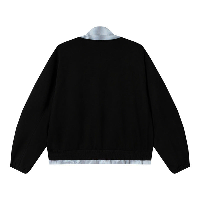 Unisex Kurz geschnittene Boxy-Blousonjacke aus Baumwollmix mit gesteppter Innenlage und Stehkragen Echoarchiv