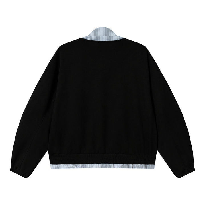 Unisex Kurz geschnittene Boxy-Blousonjacke aus Baumwollmix mit gesteppter Innenlage und Stehkragen Echoarchiv