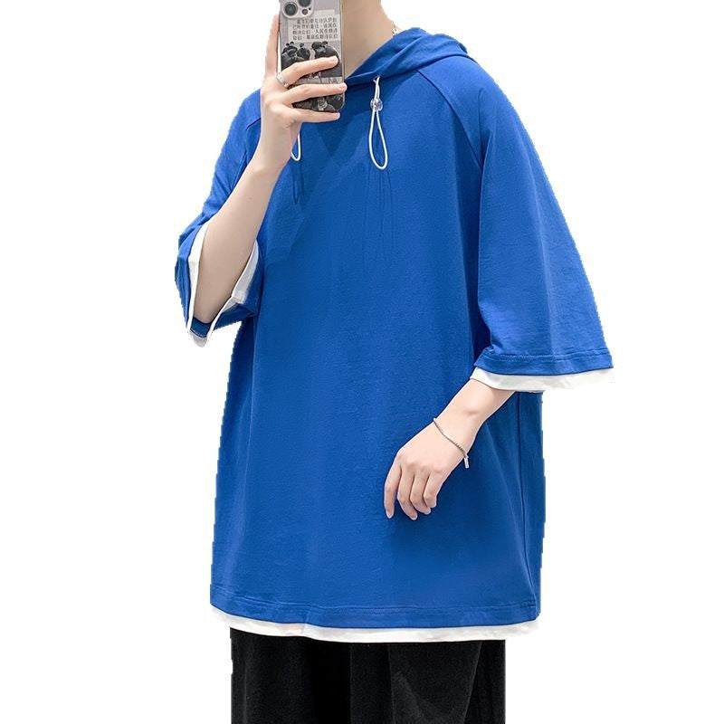 Herren Oversize T-Shirt mit Kapuze und atmungsaktiven Eigenschaften Echoarchiv