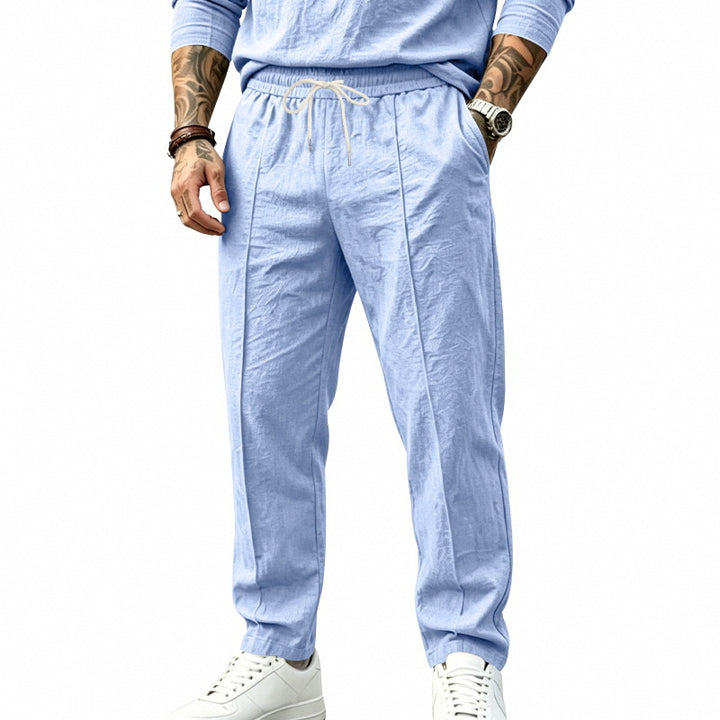Herren Leichte Tapered-Jogginghose mit Bundfalten, elastischem Tunnelzug und Seitentaschen Echoarchiv