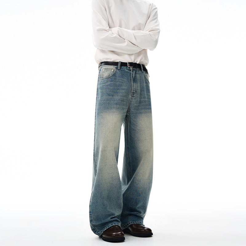 Herren Ultraweite Vintage-Denim Baggy-Jeans mit tiefer Schrittkurve und bodenlanger Saumlinie Echo Archiv
