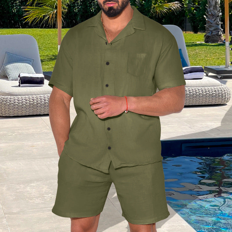 Herren sommerliches Kurzarm-Oberteil mit bequemen Shorts Echoarchiv