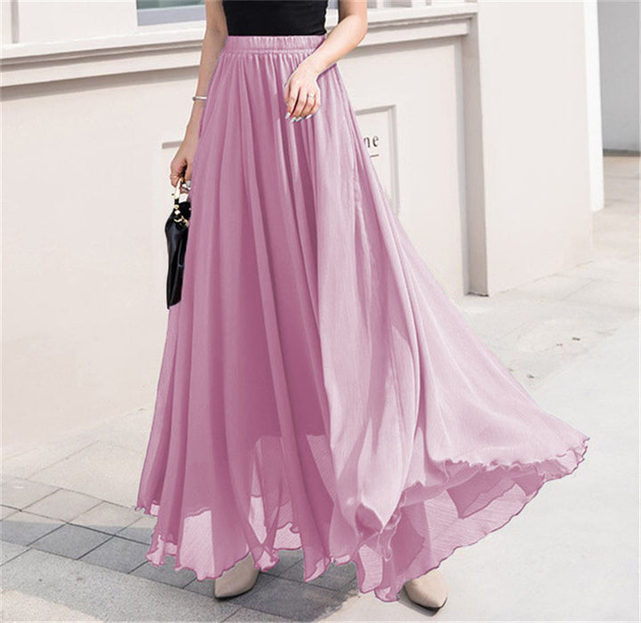 Damen nan Maxi-Chiffonrock mit elastischem Bund und fließender A-Linie Echo Archiv