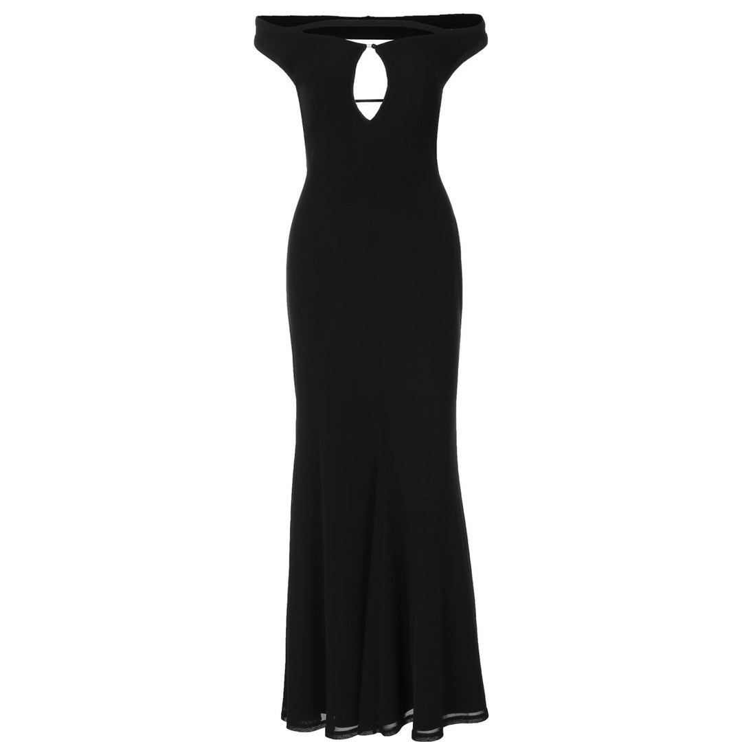 Damen Elegantes Wickelkleid mit Off-Shoulder Design und geschlitztem Rücken Echo Archiv