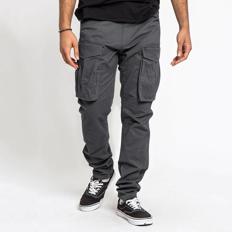 Herren Cargo-Hose mit Mehrfach-Taschen, tapered Passform & Kordelabschluss – Bravaro