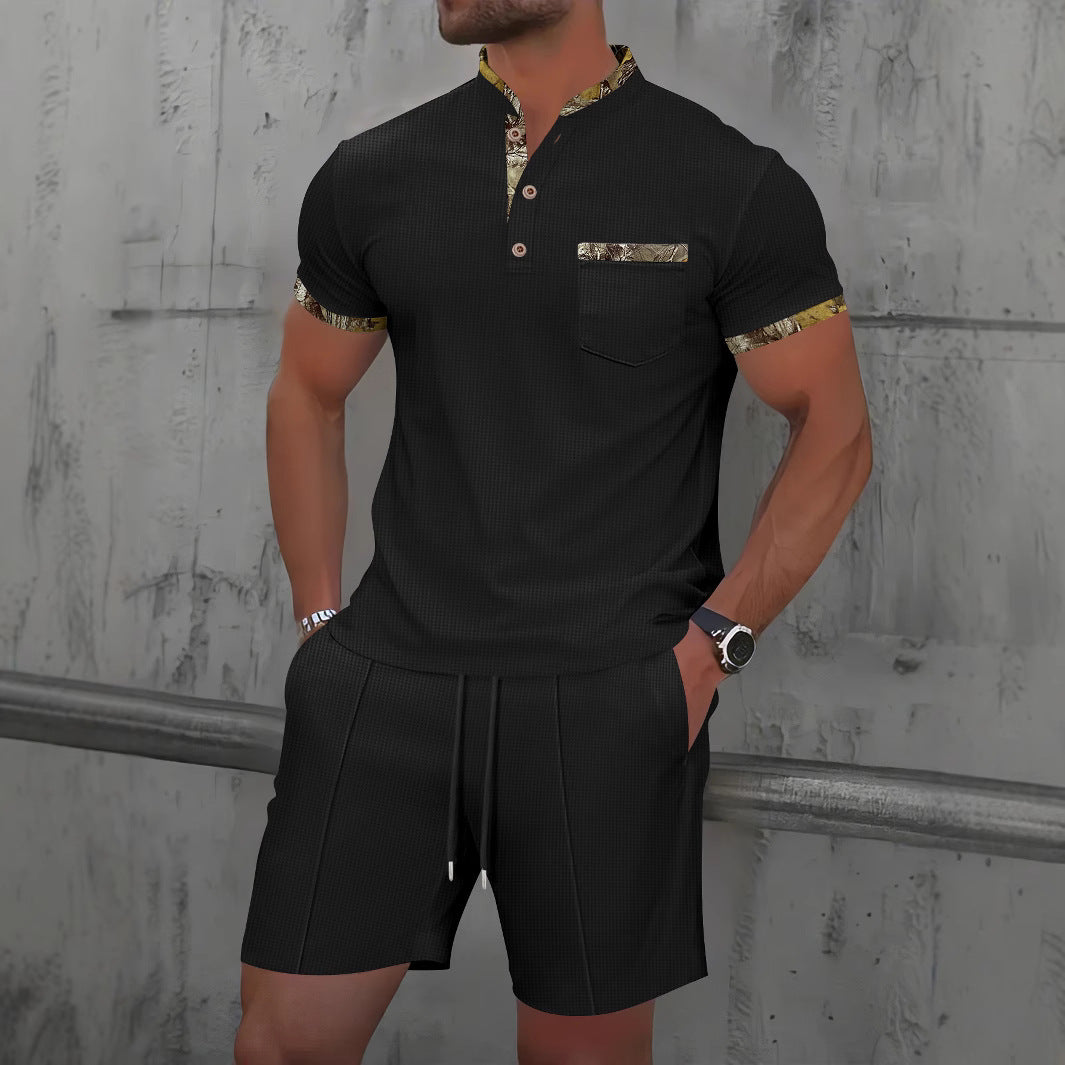 Herren modernes Freizeitshirt mit Kurzarm und praktischer Brusttasche Echoarchiv