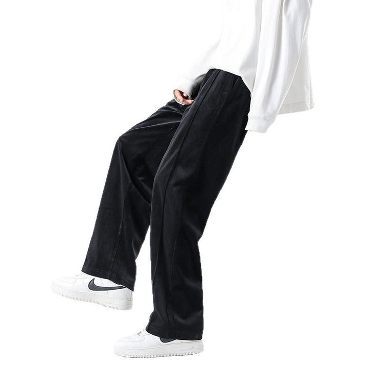 Herren Weite Velours-Jogginghose mit elastischem Bund und Kordelzug Echo Archiv