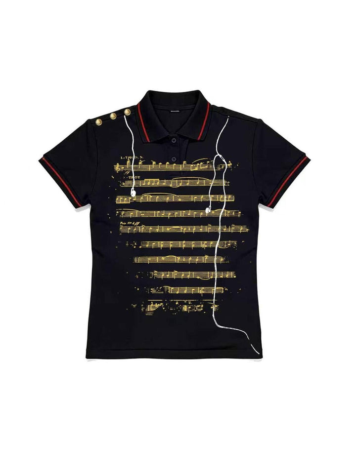 Damen Polo-Shirt mit musikalischem Motiv Echo Archiv